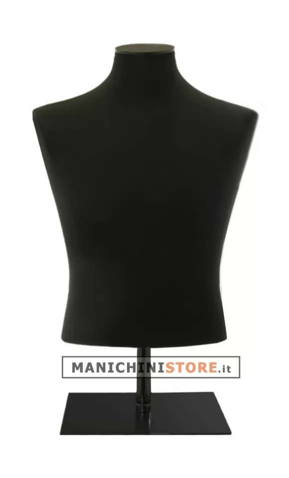 Busto uomo black lycra con base da banco