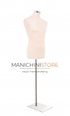 Male bust in Ivory fabric with rectangular chromed base