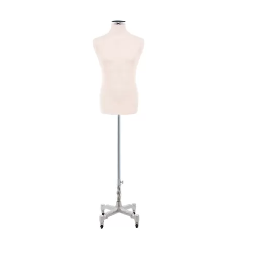 Busto uomo tessuto avorio con base Worker