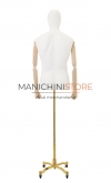 Busto uomo con braccia legno e base worker oro