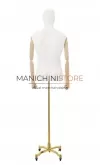 Busto uomo con braccia legno e base worker oro