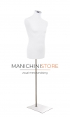 Male bust in white fabric with rectangular chromed base