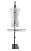 Busto manichino uomo precolorato bianco con base a scaletta