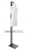 Busto manichino uomo precolorato bianco con base a scaletta