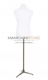 Busto uomo in tessuto bianco con base treppiede bronzo