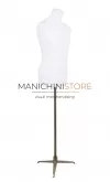 Busto uomo in tessuto bianco con base treppiede bronzo