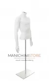 Busto uomo bianco con braccia e base