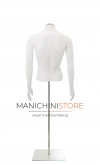 Busto uomo bianco con braccia e base