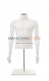 Busto uomo bianco con braccia e base da banco