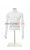 Busto uomo bianco con braccia e base da banco