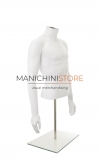 Busto uomo bianco con braccia e base da banco