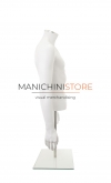 Busto uomo bianco con braccia e base da banco