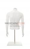 Busto uomo bianco con braccia e base da banco