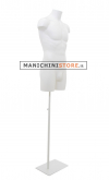 Busto manichino uomo bianco con base bianca
