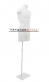 Busto manichino uomo bianco NEW con base bianca