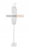 Busto manichino uomo bianco con base bianca