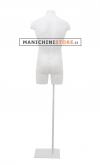 Busto manichino uomo bianco con base bianca