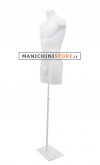 Busto manichino uomo bianco con base bianca