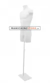 Busto manichino uomo bianco NEW con base bianca