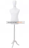 Busto uomo bianco con testa e base treppiede