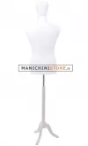 Busto uomo bianco con testa e base treppiede