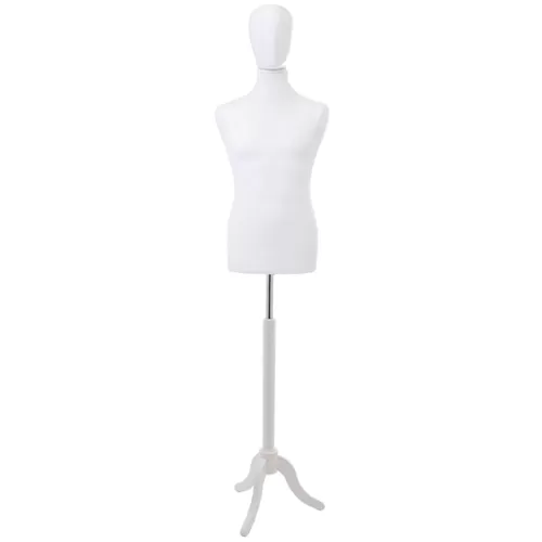 Busto uomo bianco con testa e base treppiede