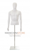 Busto uomo bianco con testa, braccia e base