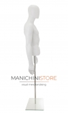Busto uomo bianco con testa, braccia e base