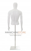 Busto uomo bianco con testa, braccia e base