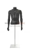 Busto uomo grigio antracite con braccia e base