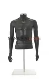 Busto uomo grigio antracite con braccia e base da banco