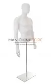 Busto uomo bianco con testa, braccia e base