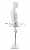 Busto uomo bianco con testa, braccia e base