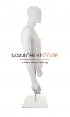 White male bust with head, arms and counter base