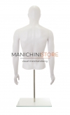 White male bust with head, arms and counter base