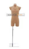 Busto manichino uomo carne con base cromata