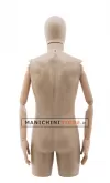 Busto uomo braccia legno rivestito in cartapesta cartone