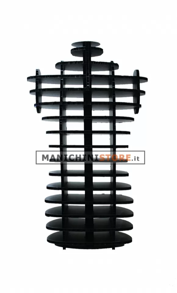 Busto uomo in cartone a incastri - Nero