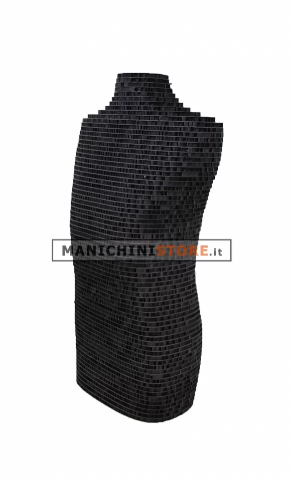 Busto uomo in cartone a strati - Nero