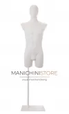 Busto manichino uomo bianco con testa e base