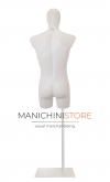 Busto manichino uomo bianco con testa e base