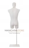 Busto manichino uomo bianco con testa e base