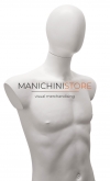 Busto manichino uomo bianco con testa e base