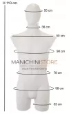 Busto manichino uomo bianco con testa e base