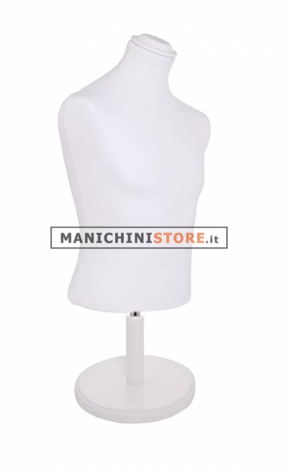 Busto uomo da banco in tessuto Bianco