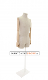 Busto uomo in lino con braccia legno e mezza gamba