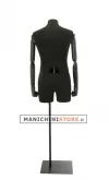 Busto uomo black lycra con braccia legno e mezza gamba