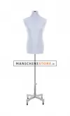 Busto uomo tessuto grigio con base Worker