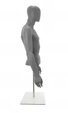 Busto uomo grigio chiaro con testa, braccia e base da banco