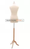 Busto uomo in tessuto Avorio con treppiede in frassino - EX NOLEGGIO